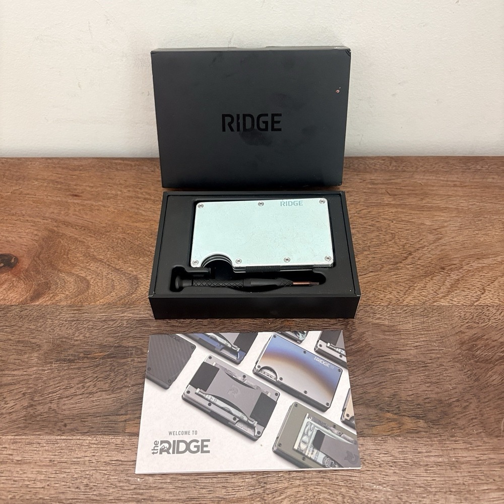Ridge Wallet Sea Glass Aluminum RFID Blocking Money Clip Wallet With Box Tool